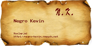 Negro Kevin névjegykártya