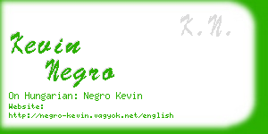 kevin negro business card